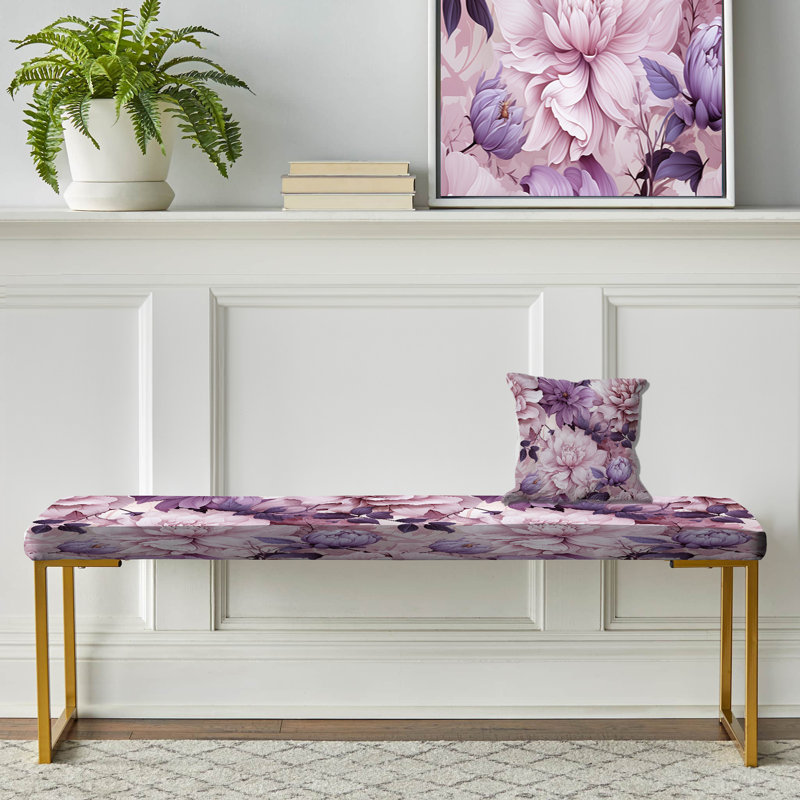 Banc rembourré or, Ethereal Floral Delight Victorian Pattern