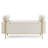 Upholstered Linen Storage Bench In Beige With Cylindrical Arms And Robust Iron Leg Foundation For Living Room Bedroom Hallway Elegant Dependable Legs-1523623940
