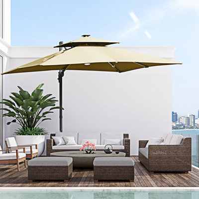 Parasol de patio extérieur avec base