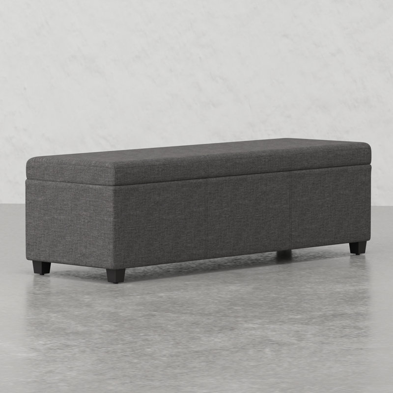 Très grand banc repose-pieds avec rangement, Gris