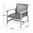 Daphne 27.79 Inches Deep Outdoor Chair - And Wood Combination Modern Patio Seating & In Black