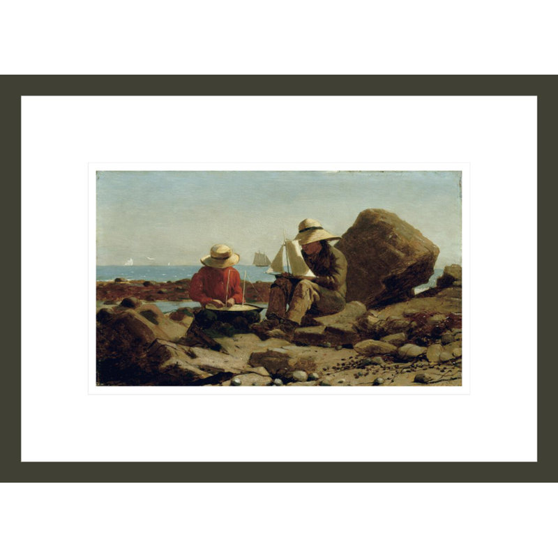 «The Boat Builders» par Winslow Homer - Reproduction giclée encadrée, H 12,23 po x l 16,75 po