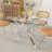 47.24" Rectangular Clear Tempered Glass Dining Table,Stylish Design With Metal Legs, Kitchen Table For Dining Room-2029096533-2029096537-2029096532