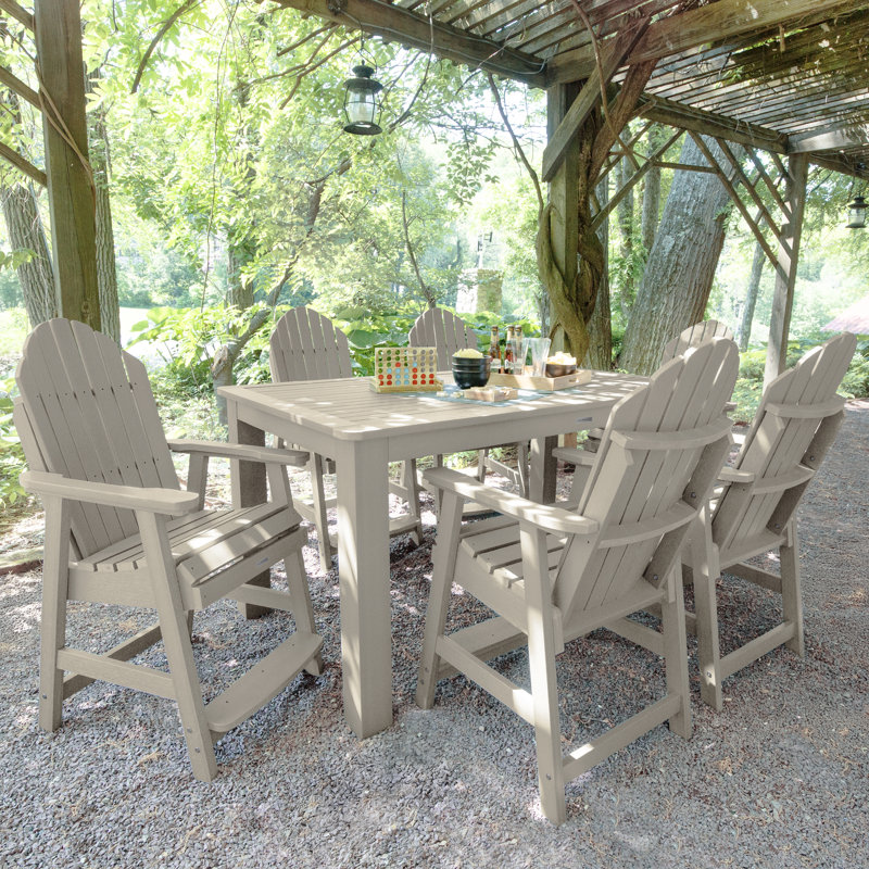 Ensemble repas 7 pièces Macias, Blanc délavé, H 36 po x l 42 po x L 72 po 