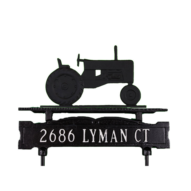 Plaque d'adresse pour pelouse sur 1 ligne, Oui, Noir satiné