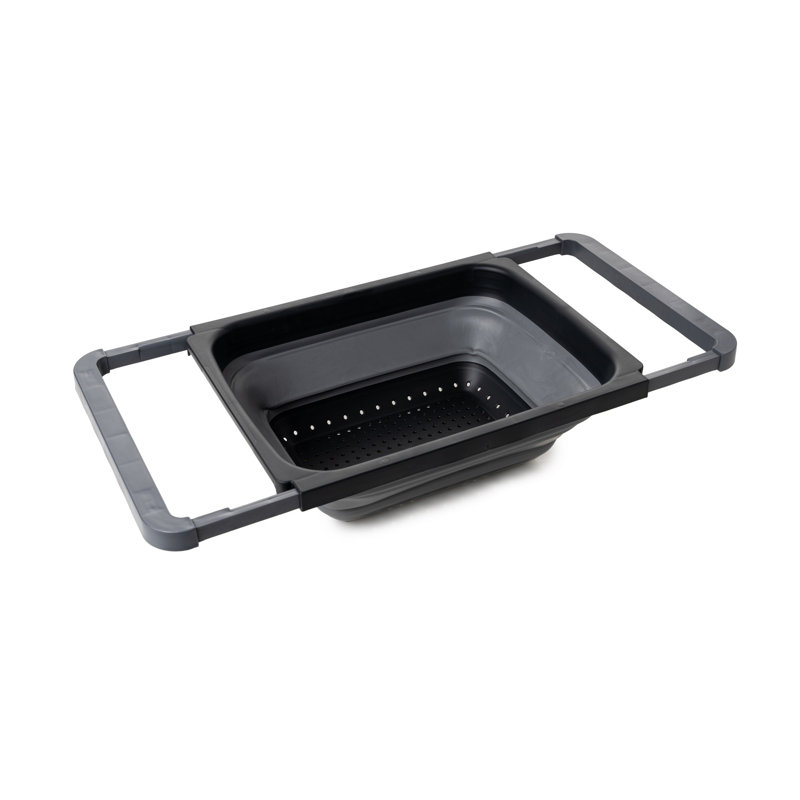 Dilesh Premium Black Plastic Strainer, 17.7 x 11.8 inches | 100% BPA Free, Dishwasher Safe, Perfect for Cooking & Kitchen Prep | Durable Design for Easy Straining & Draining, Essential Tool for Every Home Chef