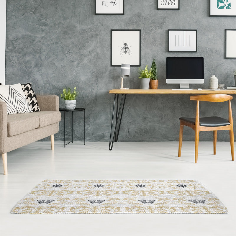 Damask Indoor Rug, Rectangle 5' x 7'