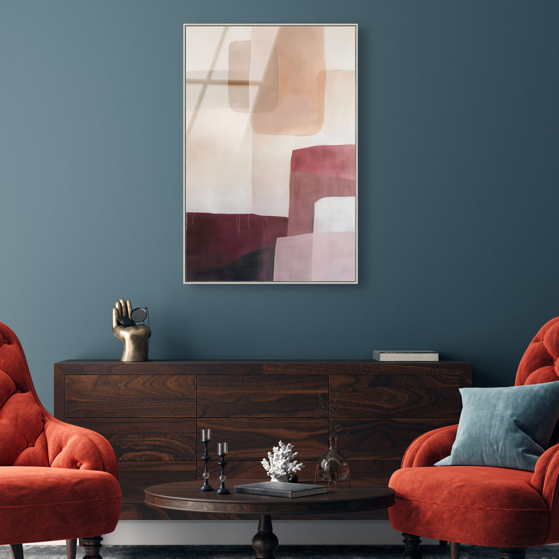 Ruby Dreams I High-Gloss Frameless Acrylic Glass Wall Art Abstract Print by Oliver Gal, Ready to Hang, 10 x 15, 46"H x 31"W