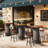39.4" H Round Dining Table, Small Kitchen Bar Table with Footrest for  Dining Room, Pub, Bar-1746671396