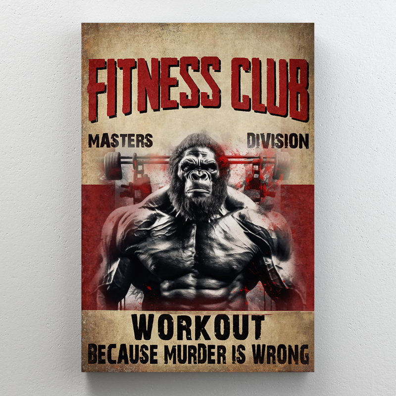 «Fitness Club», reproduction d'art rectangulaire sur toile 1 pièce, H 36 po x l 24 po x P 1,25 po