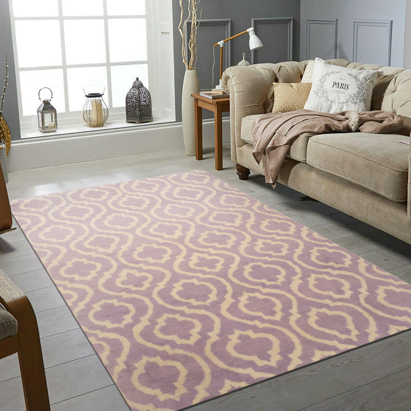 Tapis mauve en laine noué à la main Morales, Rectangle 9 pi 6 po x 13 pi 6 po
