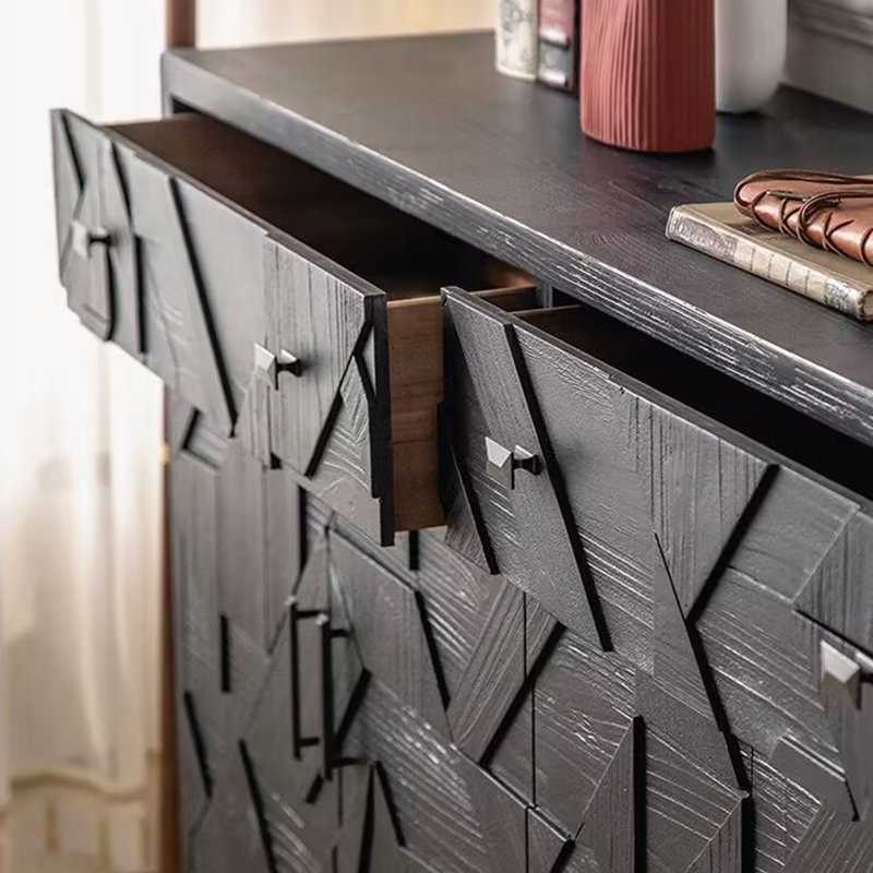Black Retro Sideboard Cabinet