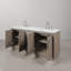 Hugo 72 In. Double Sink Carrara White Marble Countertop Vanity In Grey Oak With Gooseneck Faucets-1785963625