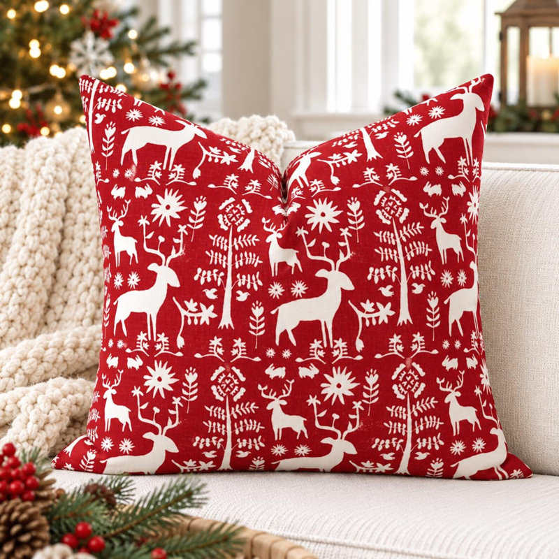 Animal Print Cotton Throw Pillow, Square 17"