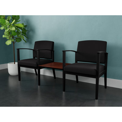 Structure tandem 2 places avec table centrale en acier Amherst