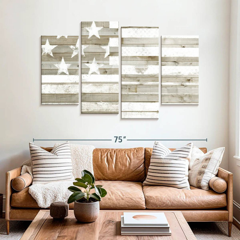 Drapeau Borges Rustic Americana, H 42 po x l 68 po