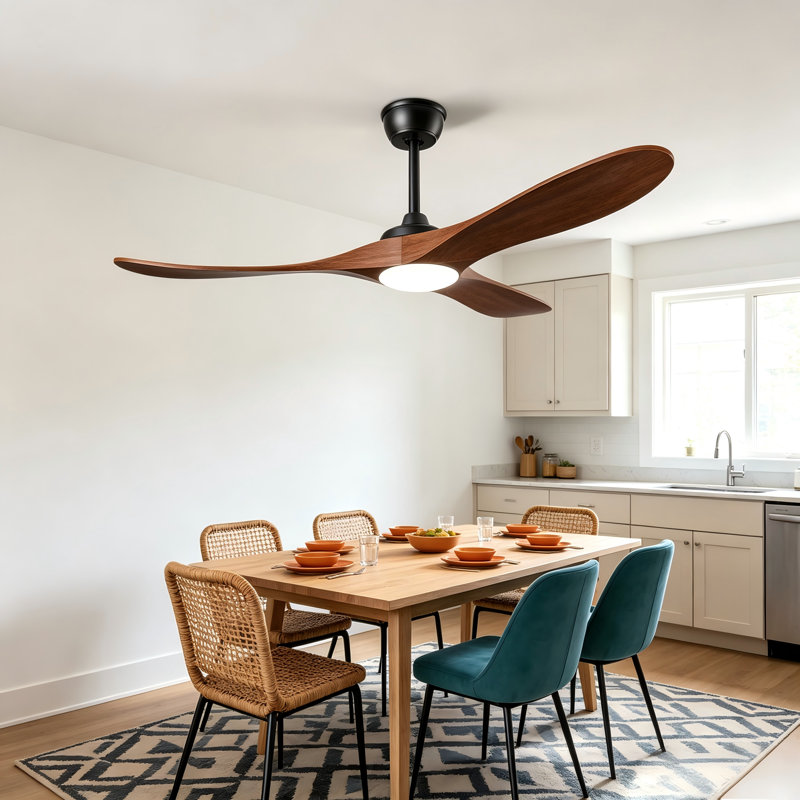 Solid Wood Ceiling Fan With Light