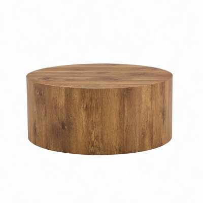 Simple Cylindrical Coffee Table, 23.6" Diameter X 11.8" Height,MDF Material Living Room Furniture. Suitable For Industrial Style, Or Modern Minimalist Living Room.