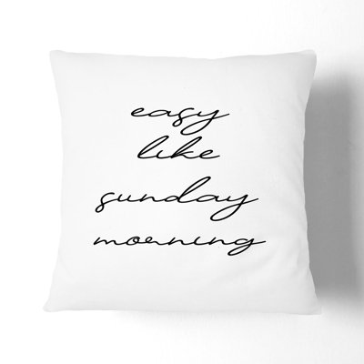 Easy Like Sunday Morning V2 Typography Square Throw Cushion