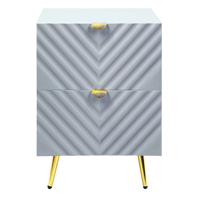 Gaines 2-Drawer Nightstand in High Gloss by Everly Quinn