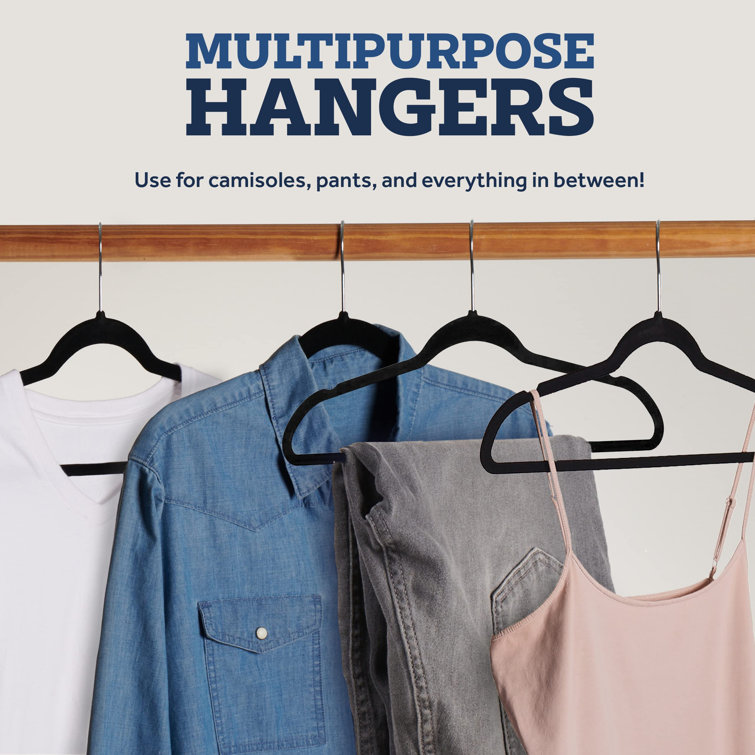10 Adult Grey Velvet Hangers 42cm 360 No Slip Soft For Clothes Space Saving  Wardrobe Organizer