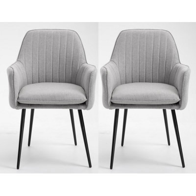 Beaury Fabric Armchair in Grey