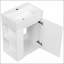 Meuble-lavabo de 20 pouces avec lavabo en céramique, porte élégante à motif de losanges, poignée dorée et tablettes de rangement latérales pour les petits espaces-64261537