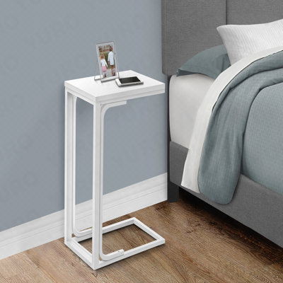 Modern C-Shaped Contemporary Side End Snack Table