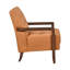 Chaise rembourrée en cuir orange avec structure et dossier 100% pieds d'appoint en noyer-966716995