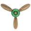 Ventilateur de plafond intérieur en verre taillé à la main à DEL de 42 po avec télécommande verte Brynn-1154040065