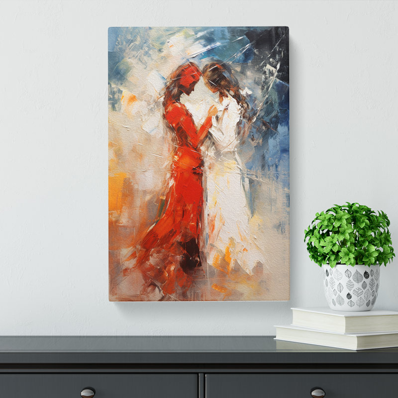 Two Women In Love Gestural - Print, 50cm H x 35cm W x 3cm D