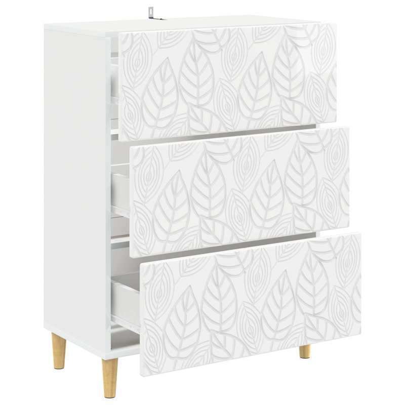 3 -Drawer Rectangle Accent Chest, High Gloss White