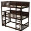 Lit simple superposé en bois d'hévéa simple avec garde-corps détachables, échelles pour lit de chambre à coucher, taille, échelles, garde-corps