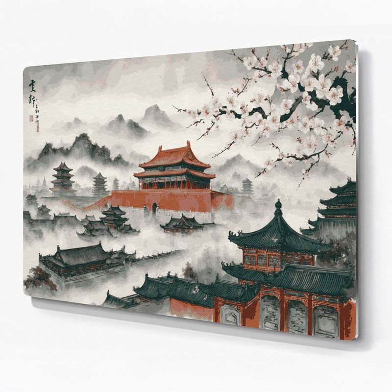 Art mural gris en villes, Pékin, Chine, H 240 po x l 360 po x P 0,05 po