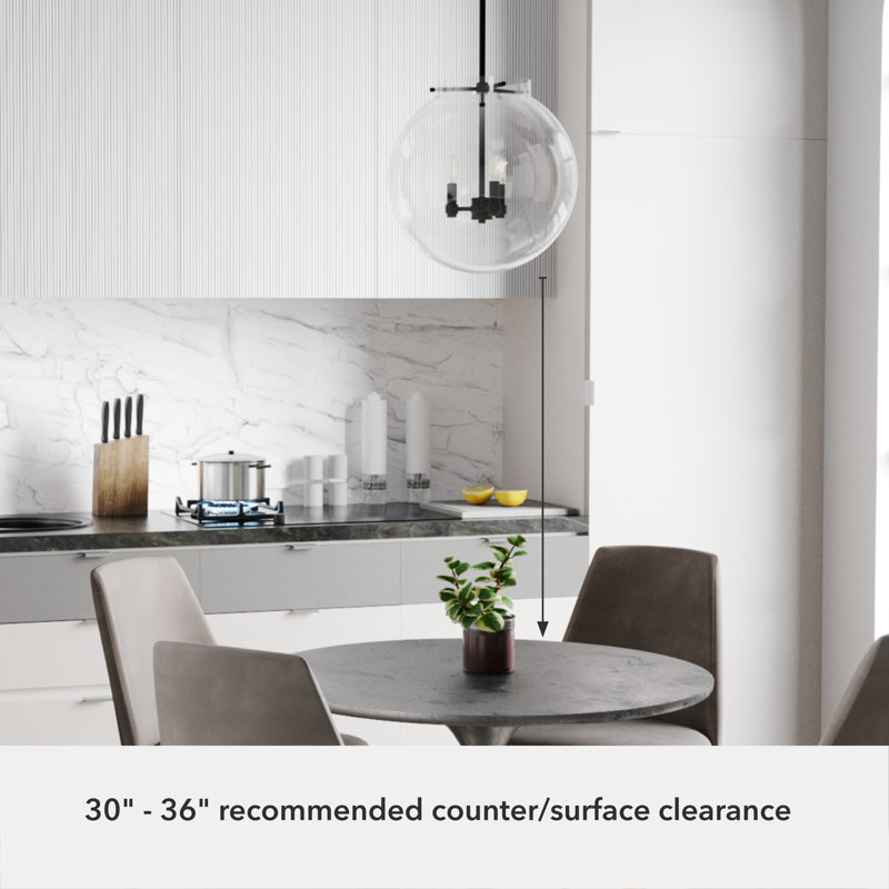 Sacha 3 - Light Single Globe Pendant, Natural/Black