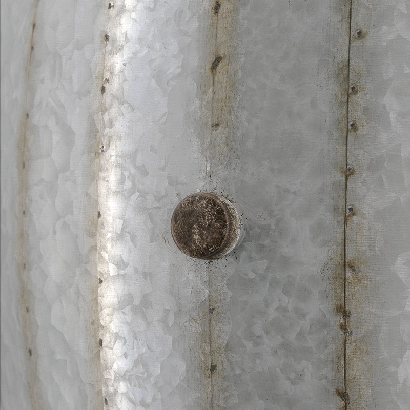 Table basse Iron Drum, Gris antique