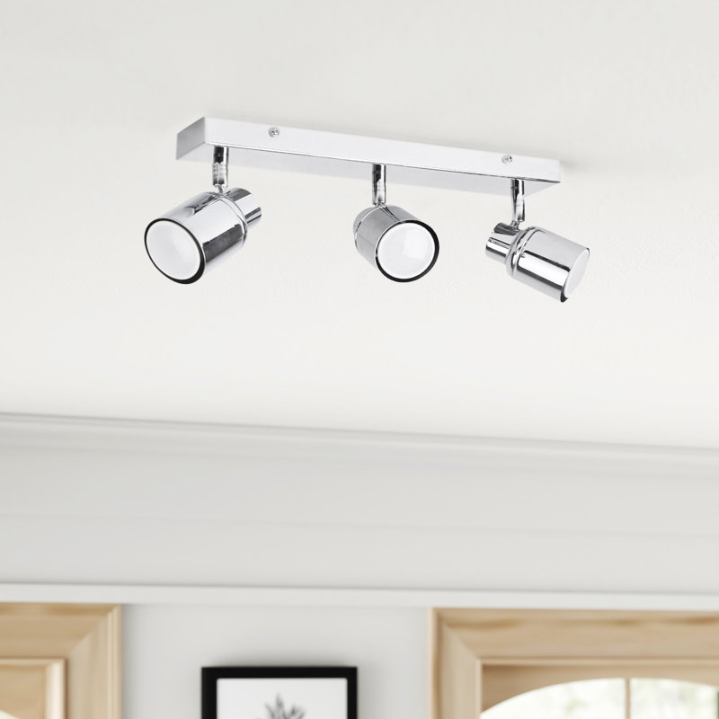 Benton IP44 Rated Bathroom 3 Way Bar Ceiling Light & Warm LED Bulbs, 3000 (K), Matte Black