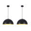 Luminaire suspendu dôme noir réglable 15,75 po-387562684