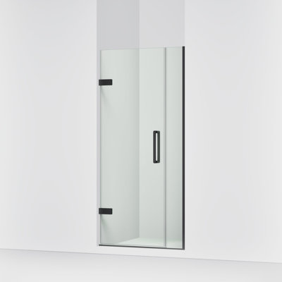 Composed 33-5/8-In34-3/8-In W X 71-1/2-In H Frameless Pivot Shower Door With 3/8-In Crystal Clear Glass And Back-To-Back Vertical Door Pulls