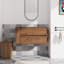 Armoire de salle de bain moderne 36 po, tiroir mural à fermeture douce, 45 poignées invisibles biseautées, meuble-lavabo en contreplaqué chêne brun-772445774