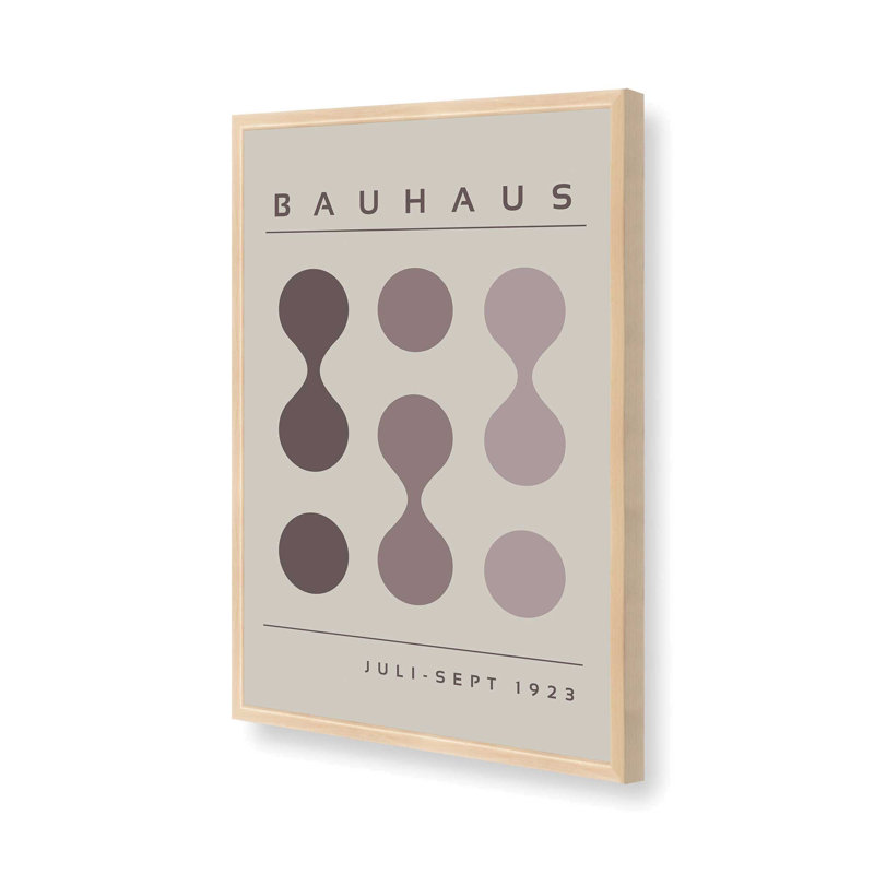 Warm Bauhaus Flow I, impression dans un cadre, Érable brut, H 37 po x l 25 po