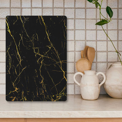 Planche à découper en verre trempé de qualité supérieure Flourish, 9,8 x 13,8 pouces | Pieds en silicone 100% antibactériens, faciles à nettoyer et antidérapants | Cuisine durable indispensable pour une préparation sécuritaire des aliments, design élégant et fonctionnel