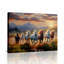 «Sunset Wild Horse Herd», art mural tendu sur un coin rustique-1945834549
