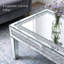 Table basse rectangulaire en verre miroir