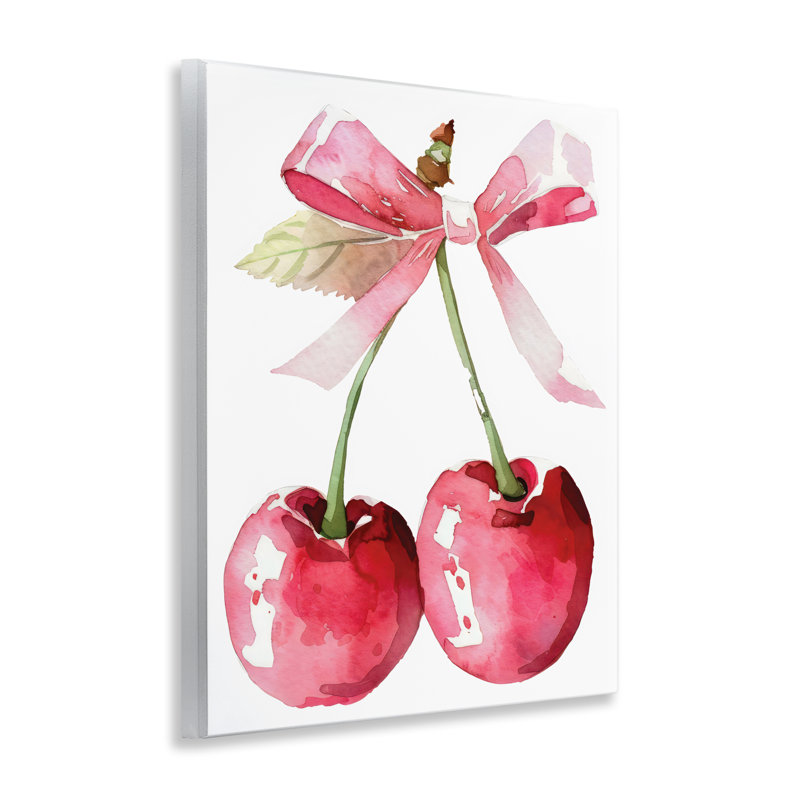 «Cherries with Chic Pink», plaque murale par Creative Studio