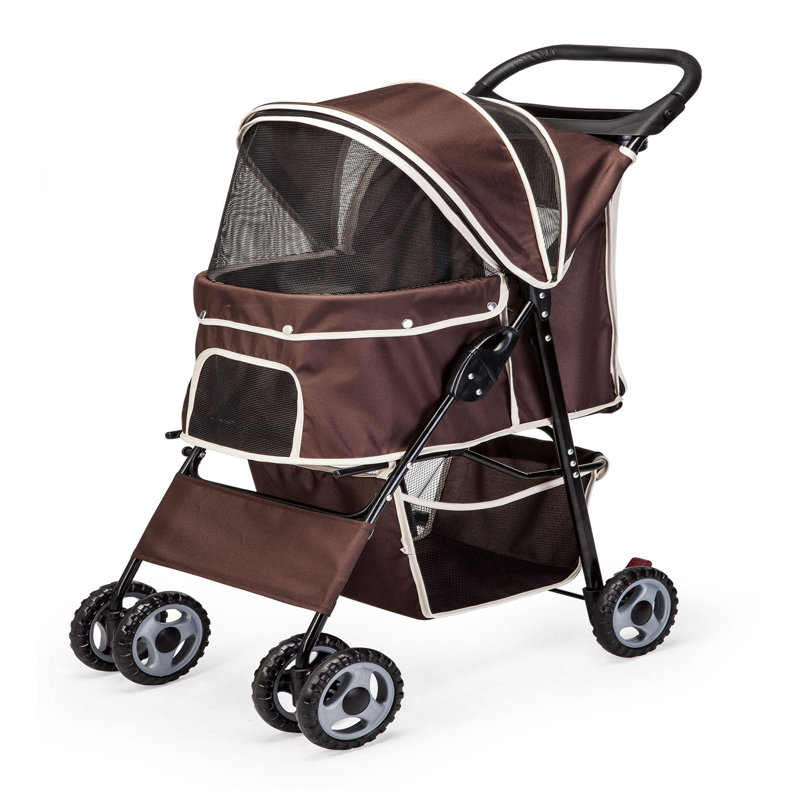 Poussette standard pliante, Brun
