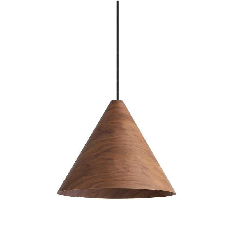 Luminaire suspendu 1 lumière Hanrahan, Noyer foncé