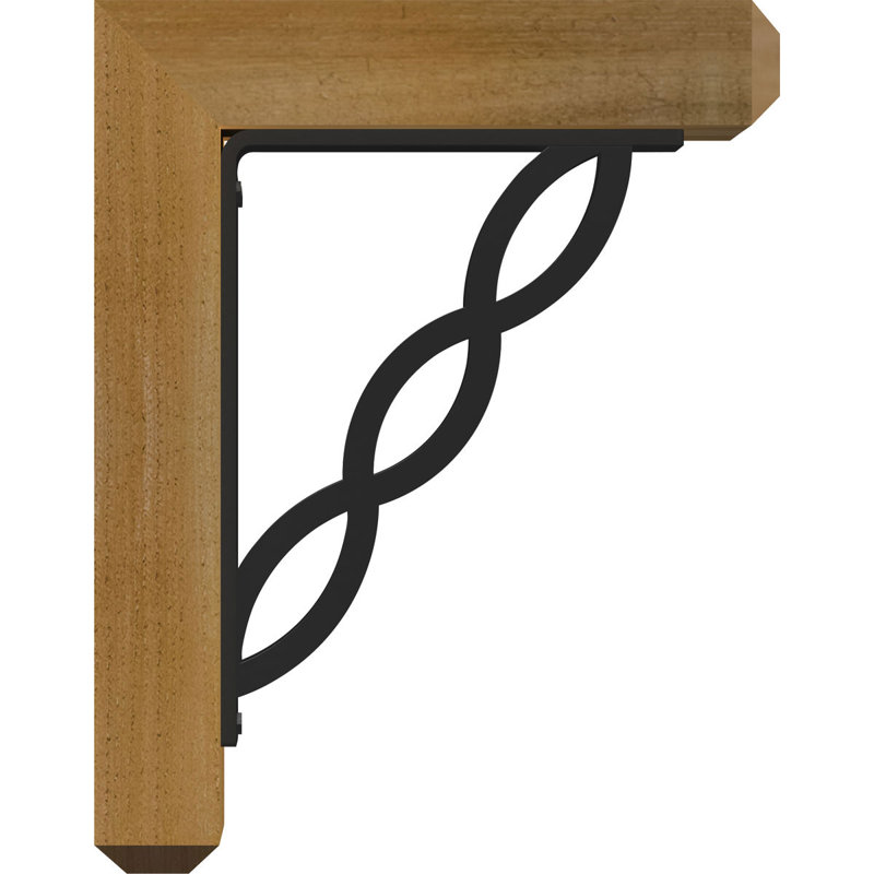 Loera 4" Triple Brace Craftsman Ironcrest Bracket, 16"H x 13 1/2"D, 4"W x 4"T Western Red Cedar (Rough Sawn)