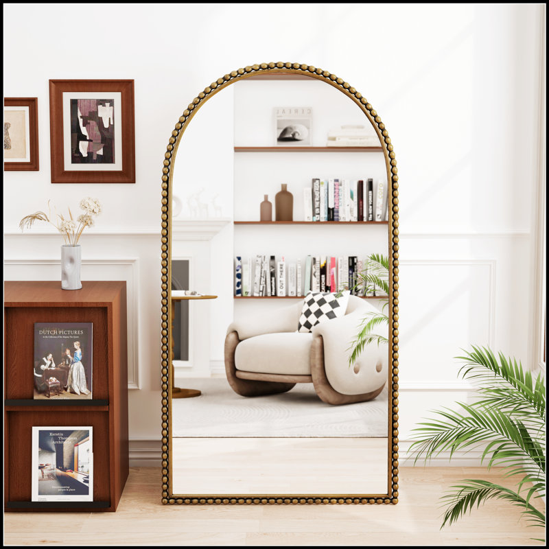 Iron Arch Vintage Floor Mirror with Support Feet – Retro Full Length Mirror