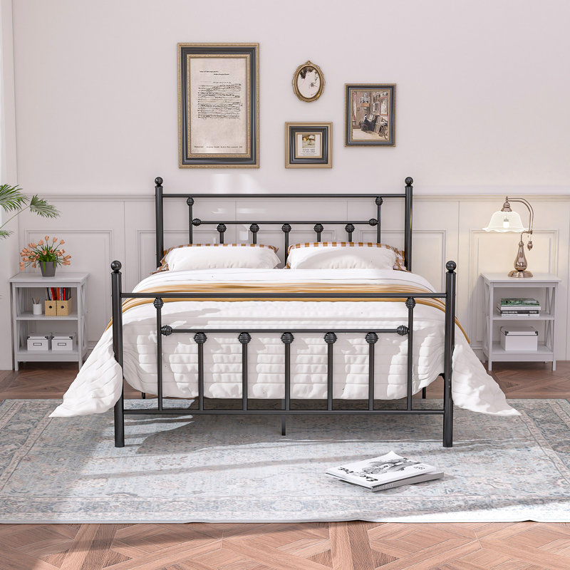 Ensemble de chambre avec lit plateforme 3 pièces Kempst, Plein, Blanc